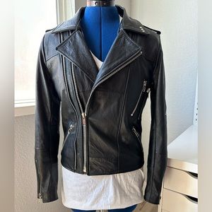 Pelechecoco Free people understated Leather Moto Jacket, medium